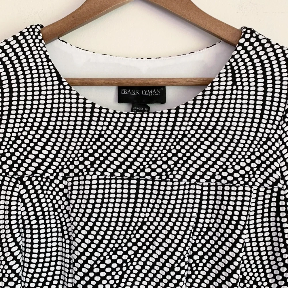 Frank Lyman Op-Art Swirl Fit & Flare Dress Sz 10
